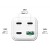 MediaRange MRMA124 mobiles Ladegerät 100W AC, 3x USB-C, 100–240V Eingang, 1,5 m Kabel, Weiß