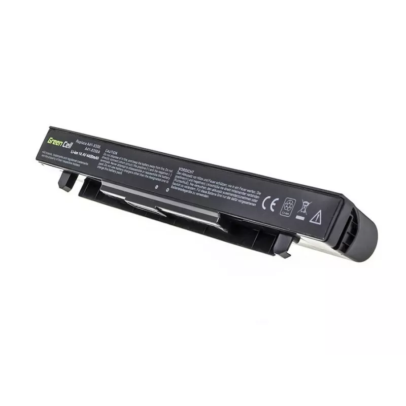 Laptop-Akku Grün Cell AS68 für ASUS A450 A550 R510 X550 Serie, Li-Ion 14,4 V 4400 mAh, 4 Zellen, schwarz