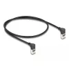 Netzwerkkabel DeLOCK RJ45 Cat.6A S/FTP schlank 90° nach oben 0,5 m Schwarz