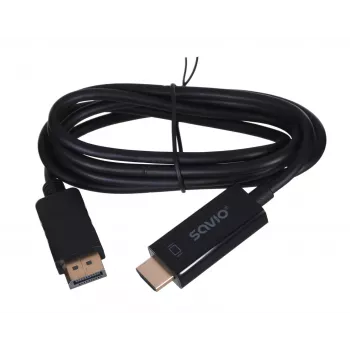SAVIO Videokabel-Adapter DisplayPort auf HDMI Typ A CL-56, 1,5 m, Schwarz