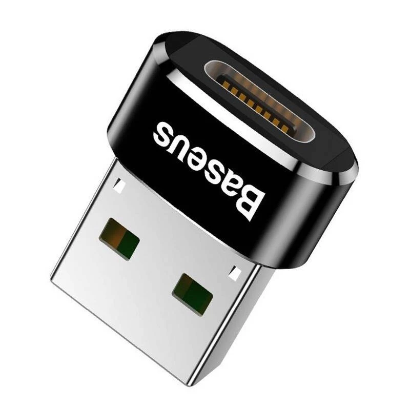 Baseus USB-Stecker auf Typ-C-Buchse Adapter Konverter Schwarz