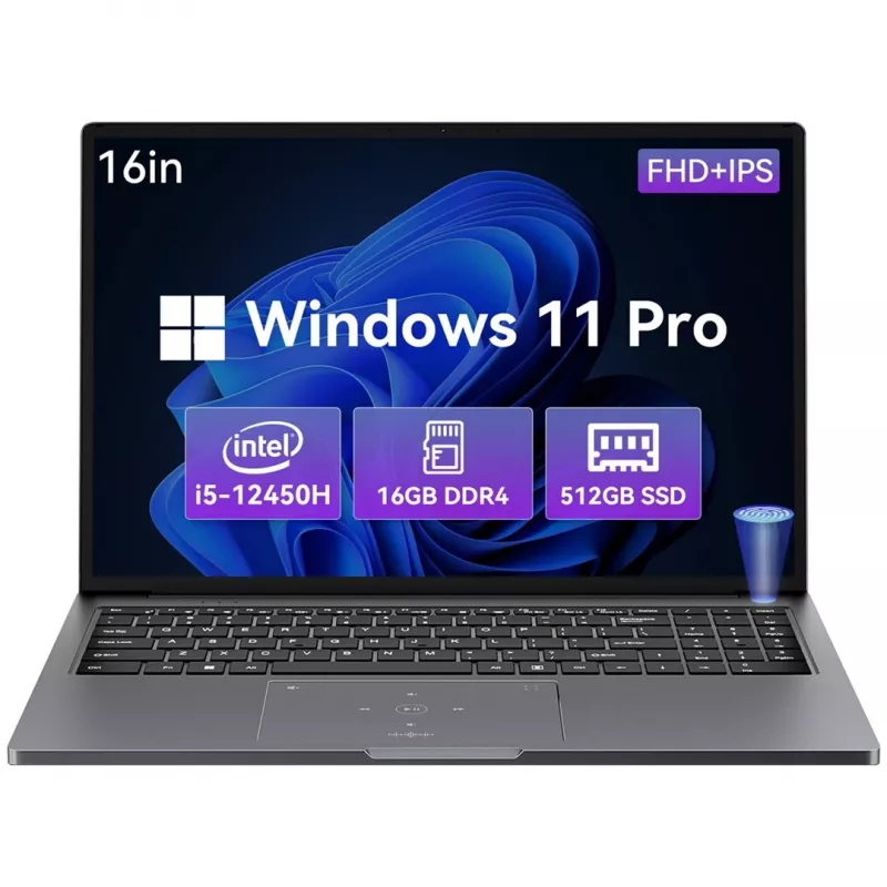Blackview AceBook 12K1 i5-12450H 16 inch WUXGA 16GB SSD512 Windows 11 Pro Grau