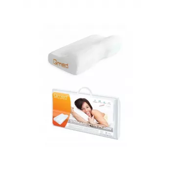 Orthopädisches Kissen MDH Qmed Standard Plus konturiertes Design für Nackenstütze, Schaumdichte 55 kg/m³, 500×330 mm, Tiefe 12 cm, ecru
