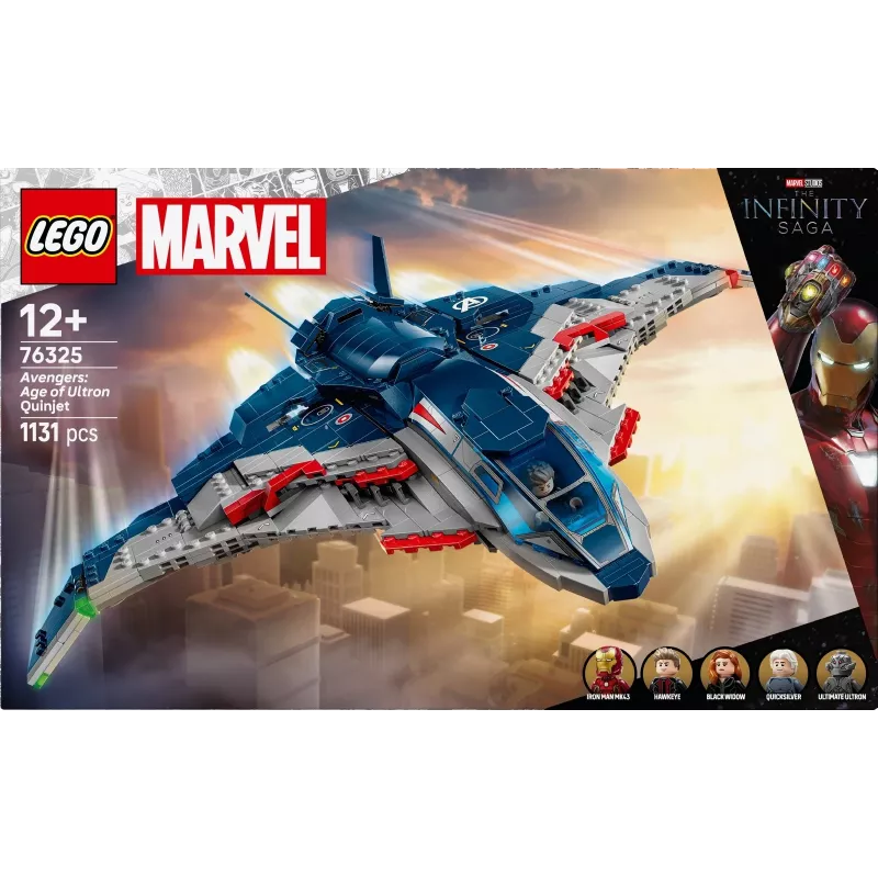 LEGO Quinjet Bauset 76325 — Marvel, 1131 Teile, 5 Minifiguren, für 12+, 280×450×300 mm