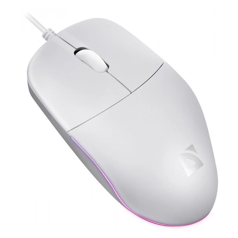 Kabelgebundene Maus DEFENDER AZORA MB-24 — beidhändige optische USB-Maus, 1200 dpi, 3 Auflösungsmodi, weiß, 109×86×34 mm