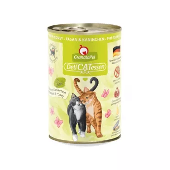 GRANATAPET DeliCATessen Fasan und Kaninchen - Nassfutter für Katzen - 400g