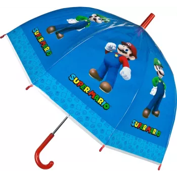 Regenschirm (manuell) Kids Euroswan Super Mario — transparente Bespannung, Kindergröße