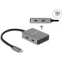 USB Type-C Hub DeLOCK 64249 10000 Mbit/s Schwarz Grau