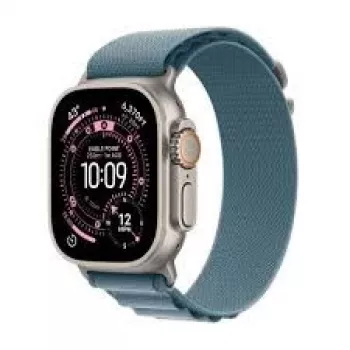 Smartwatch Apple Watch Ultra 3 GPS + Cellular 49mm Natural Titanium mit Hellblauem Alpine Loop