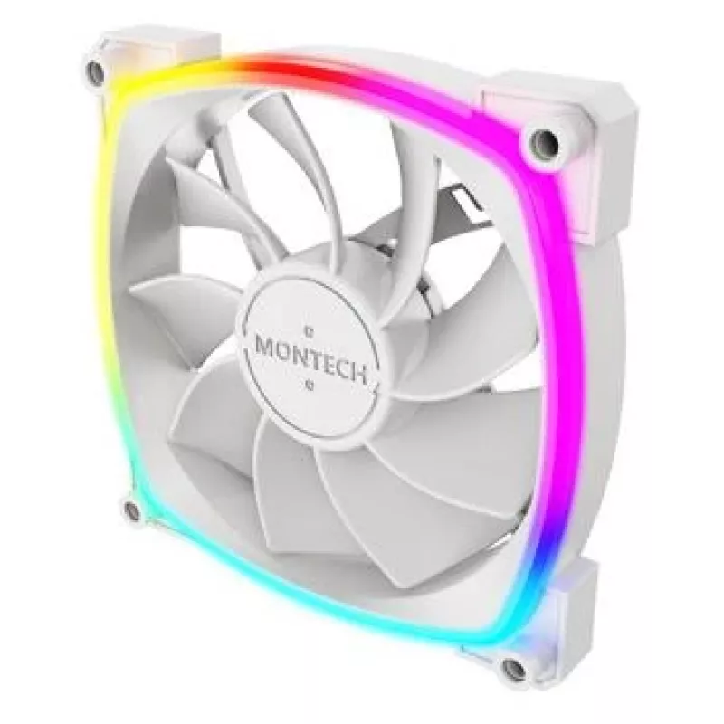 Montech RX120 PWM Computergehäuselüfter 12 cm Weiß 3 Stück