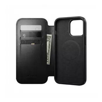 Folio Case Nomad Modern Leather für iPhone 17 Pro Max MagSafe — Horween-Leder, schwarz