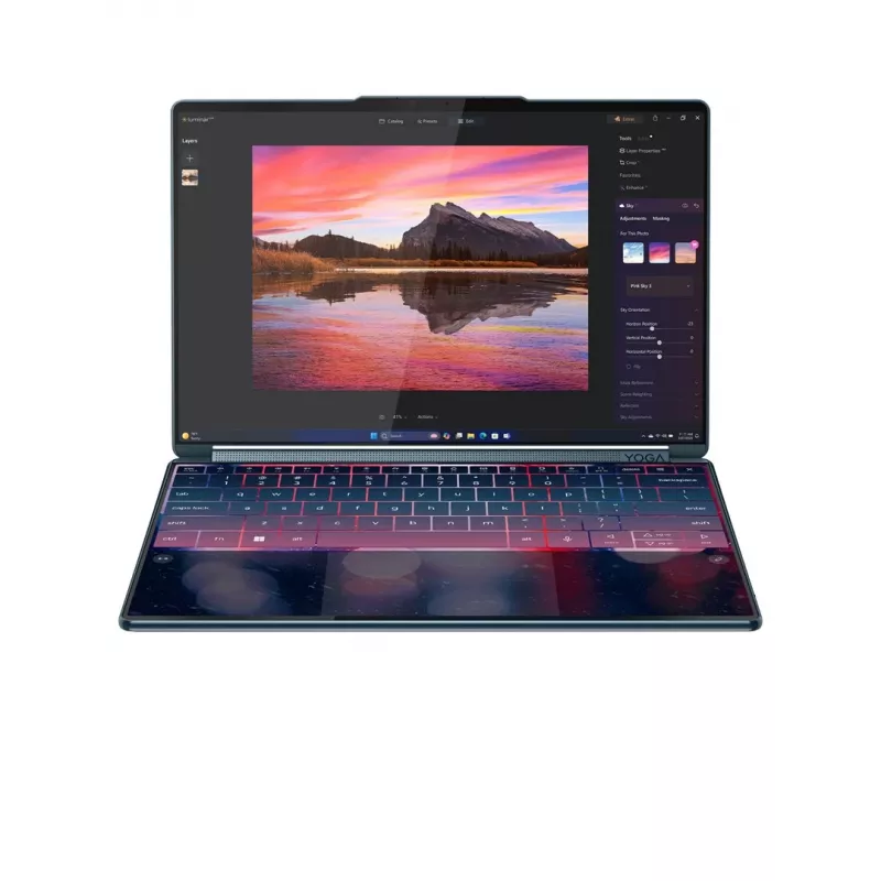 Lenovo Yoga Book 9 14IAH10 Intel Core Ultra 7 255H 35,6 cm (14) Touchscreen 2.8K 32 GB LPDDR5x-SDRAM 1 TB SSD Wi-Fi 7 (802.11be) Windows 11 Pro Teal