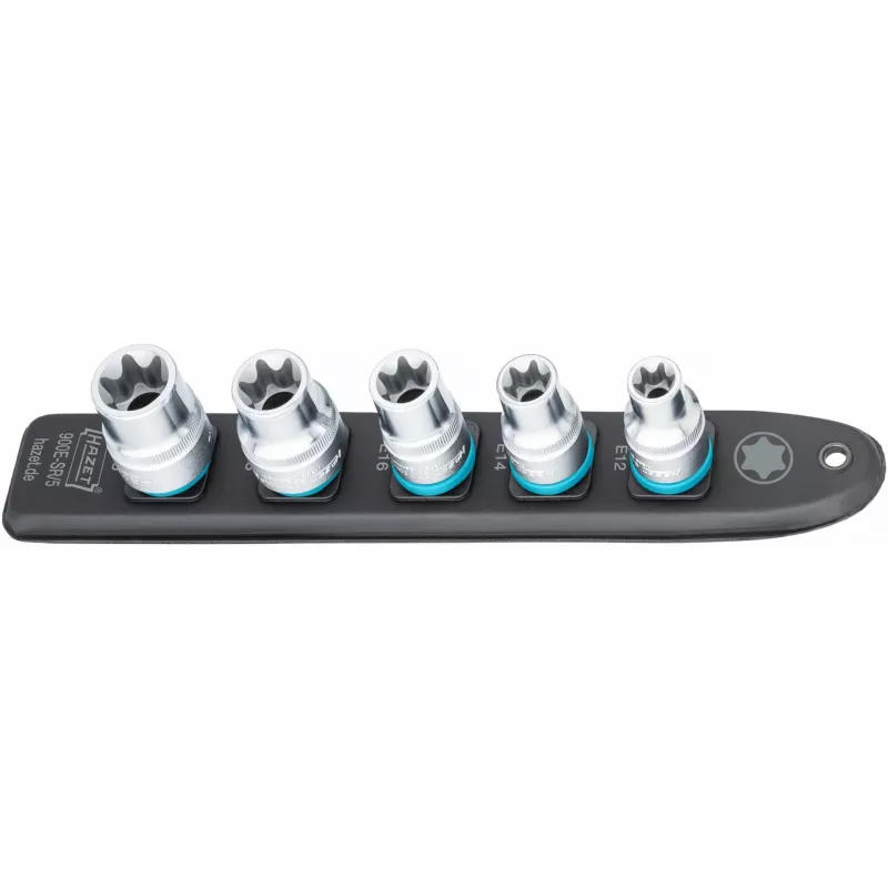 Steckschlüsselsatz Hazet 900E-SR/5 — 1/2 Zoll Antrieb TORX E12–E20 kurze Steckschlüsseleinsätze