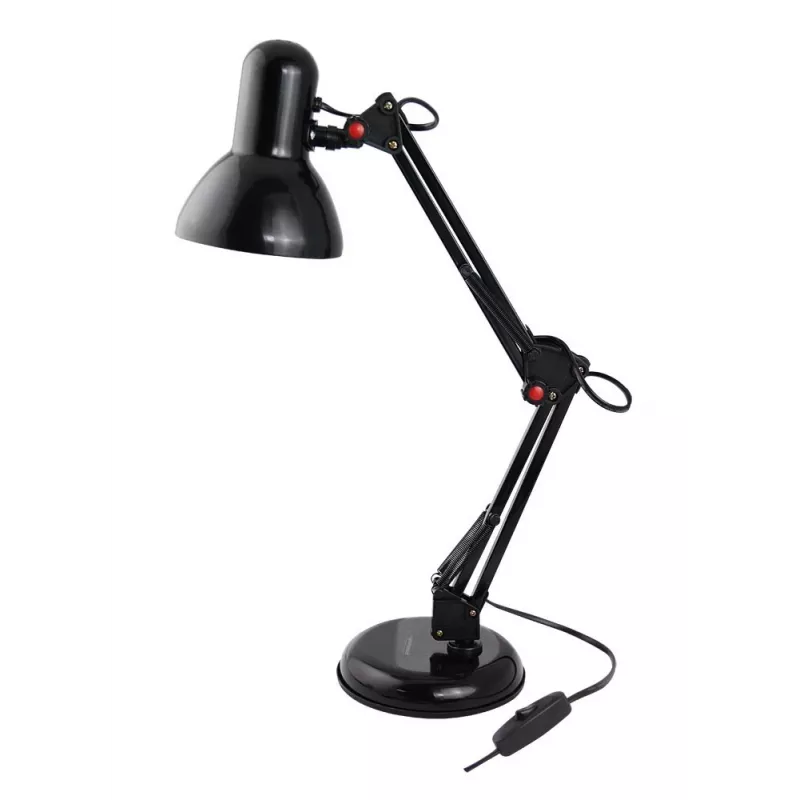 Tischleuchte ESPERANZA AVIOR E27 12W LED, schwarz, höhenverstellbar, flexibler Arm, E27-Fassung