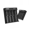 XTAR MC4S 4‑Slot-Desktop-Ladegerät für zylindrische Li‑Ion 18650 und NiMH (A/AA/AAA/AAAA/C/D), 1 A Ausgang, 5 V Eingang, Schwarz