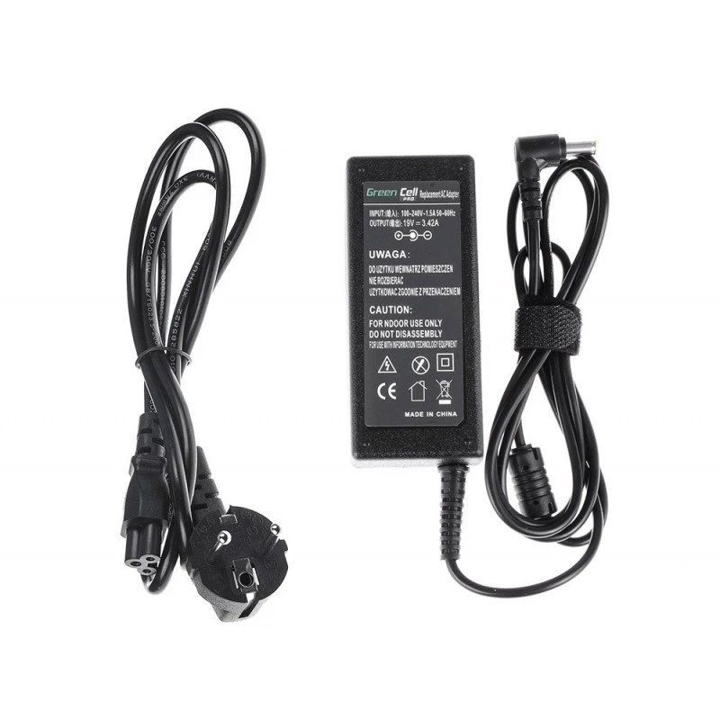Netzteil Grün Cell AD01P — 60 W, 19 V 3,42 A, Laptop-Netzteil für den Innenbereich, schwarz