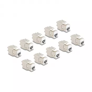 DeLOCK 88119 Keystone-Modul Flach Weiß RJ-45 10 Stück