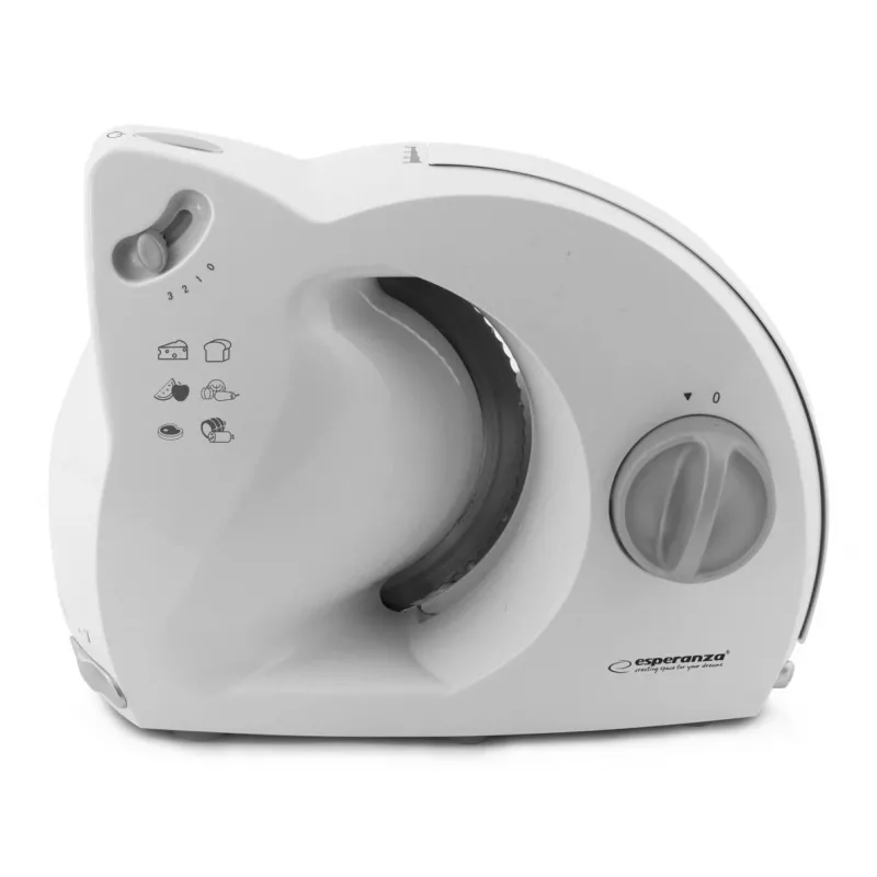 Elektrische Allesschneider ESPERANZA EKM017W — 150 W, 17 cm Edelstahlmesser, maximale Schnittstärke 15 mm, Edelstahlfarbe, Kunststoffgehäuse