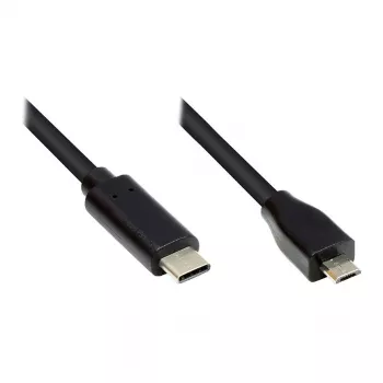 Good Connections USB2.0 Kabel Micro B-C schwarz 5m