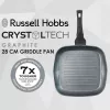 Griddle Russell Hobbs RH01861EU7 28 cm Crystaltech – antihaftbeschichtete Bratfläche, flache Grillpfanne