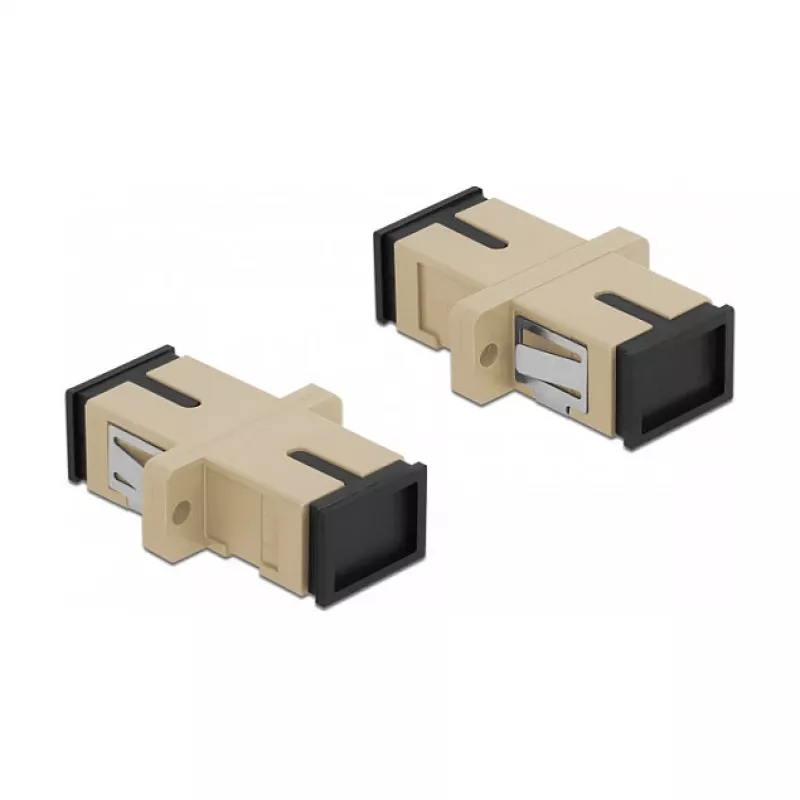 LWL-Steckverbinder SC Buchse–Buchse DELOCK 85993, beige, 4er-Pack