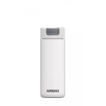 Thermobecher Kambukka Olympus 500 ml – Edelstahl 18/10, vakuumisoliert, spritzsicher, rutschfester Boden, weiß