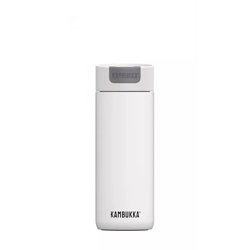 Thermobecher Kambukka Olympus 500 ml – Edelstahl 18/10, vakuumisoliert, spritzsicher, rutschfester Boden, weiß