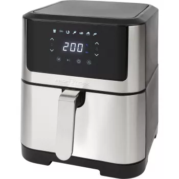 ProfiCook PC-FR 1269 H Fritteuse, Einzel, 8 l, Standgerät, 1800 W, Heißluftfritteuse, Schwarz, Edelstahl
