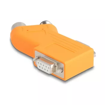 DELOCK CAN-Bus Splitter D-Sub 9 (Stecker/Buchse) auf M12 5-polig A-kodiert (Stecker/Buchse) 35° orange
