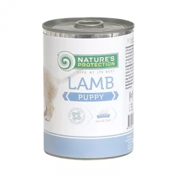 Nassfutter für Welpen Nature’s Protection Puppy Lamb 400 g – vollständige Dosenmahlzeit mit Lamm für Welpen