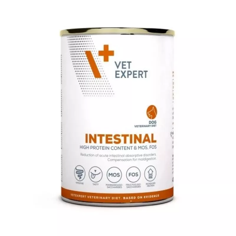 Nassfutter für Hunde VETEXPERT Veterinary Diet Intestinal 400 g, Geflügel, getreidefrei, zur Erholung nach Verdauungsoperationen