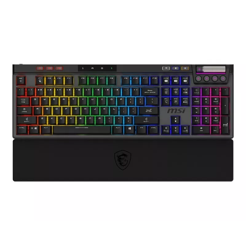 Mechanische Gaming-Tastatur MSI Strike Pro W Silent US-Layout RGB-Beleuchtung, kabelgebunden, taktile Silent-Schalter