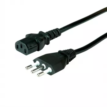 VALUE - Netzkabel - CEI 23-50 (M) auf IEC 60320 C13 gerade - AC 250 V - 10 A - 1.8 m - Schwarz - Italien