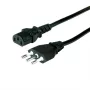VALUE - Netzkabel - CEI 23-50 (M) auf IEC 60320 C13 gerade - AC 250 V - 10 A - 1.8 m - Schwarz - Italien
