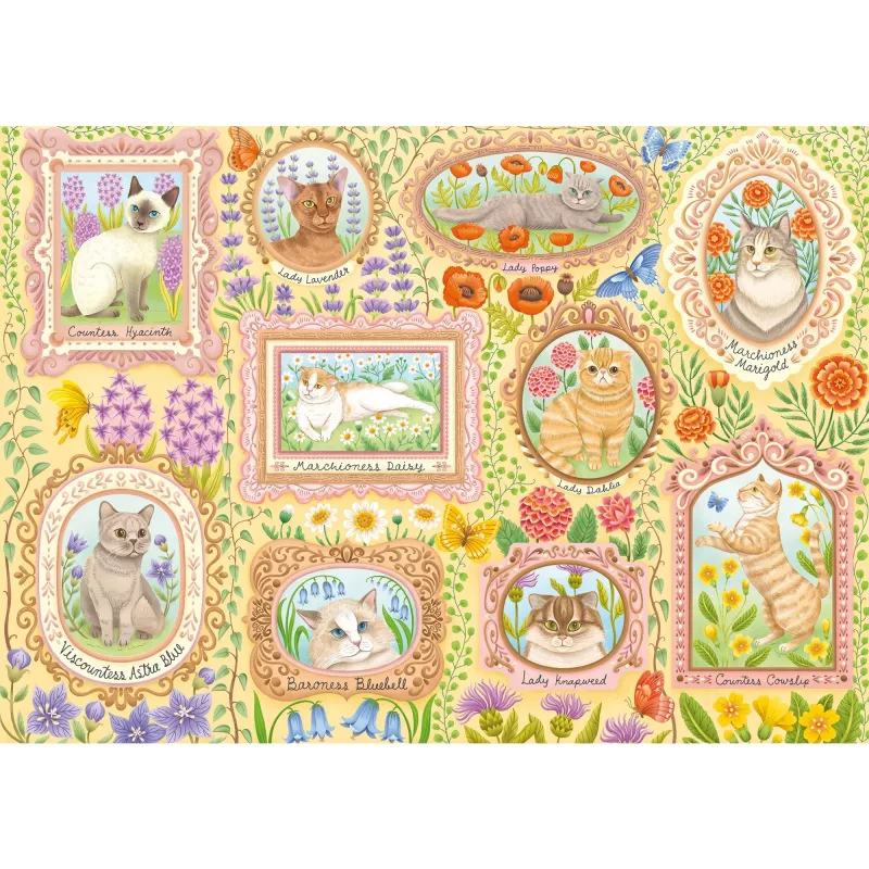 Jigsaw Puzzle schmidt spiele Noble Cats in Blossom, 1000 Teile, Modell 59792