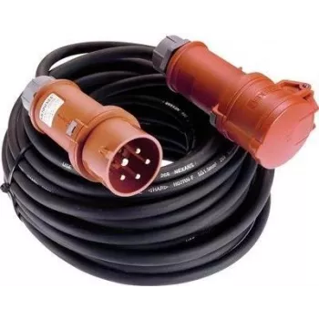 AS Schwabe Stromverlängerungskabel [ CEE-Stecker - CEE-Kupplung] 16 A Schwarz 25.00 m 61015 (61015)