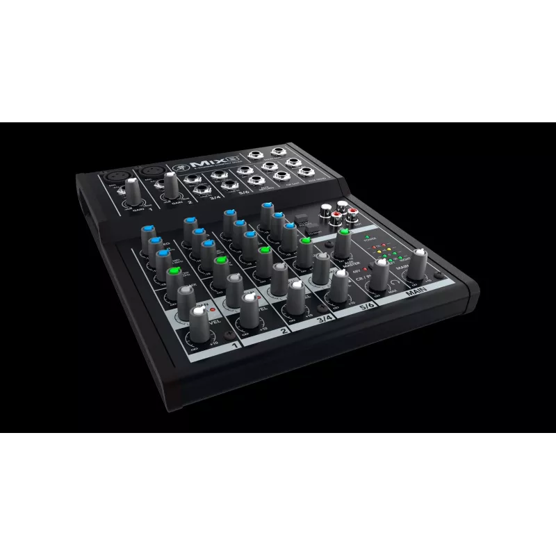 Mixer Mackie Mix8 — 8-Kanal-kompakter Analogmixer, 20–30000 Hz, 3800 Ω Mikrofoneingangsimpedanz, 198×244×53 mm