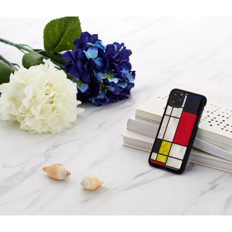 Smartphone-Hülle iKins für iPhone 11 Pro Max – Mondrian schwarz Schutzhülle