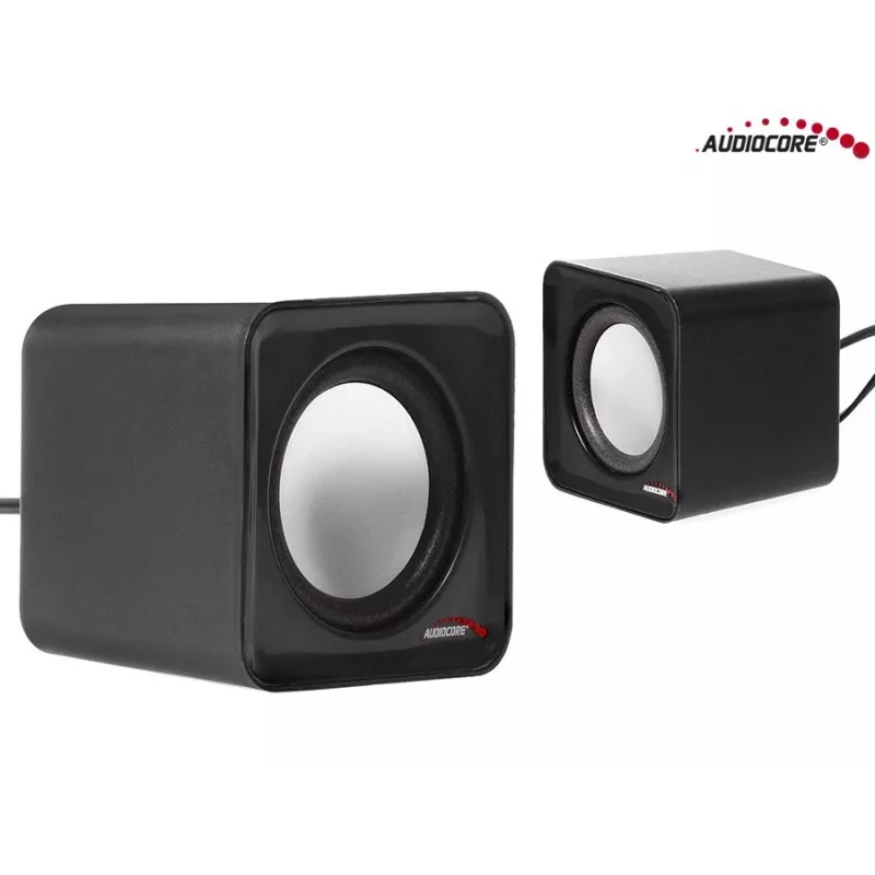2-Wege-PC-Lautsprecher Audiocore AC870 B — 3 W RMS, kabelgebundene USB-Stromversorgung, 3,5-mm-Eingang, 2.0 Kanäle