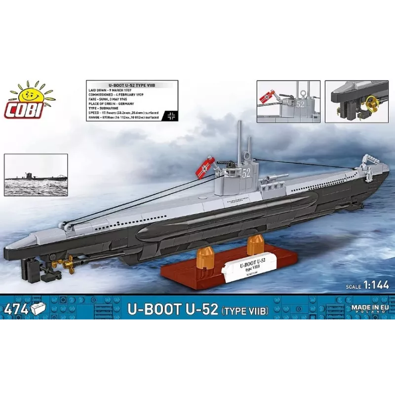 Konstruktionsset Cobi U-Boot U-52 – 474-teiliges Modellbauset
