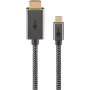 Goobay USB-C-auf-HDMI-geflechtetes Kabel 4K bei 60 Hz 1 m schwarz Silber - -Stecker> (75699)