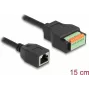 DeLOCK RJ45-Kabel Cat.5e Buchse auf Klemmleistenadapter 15 cm Schwarz