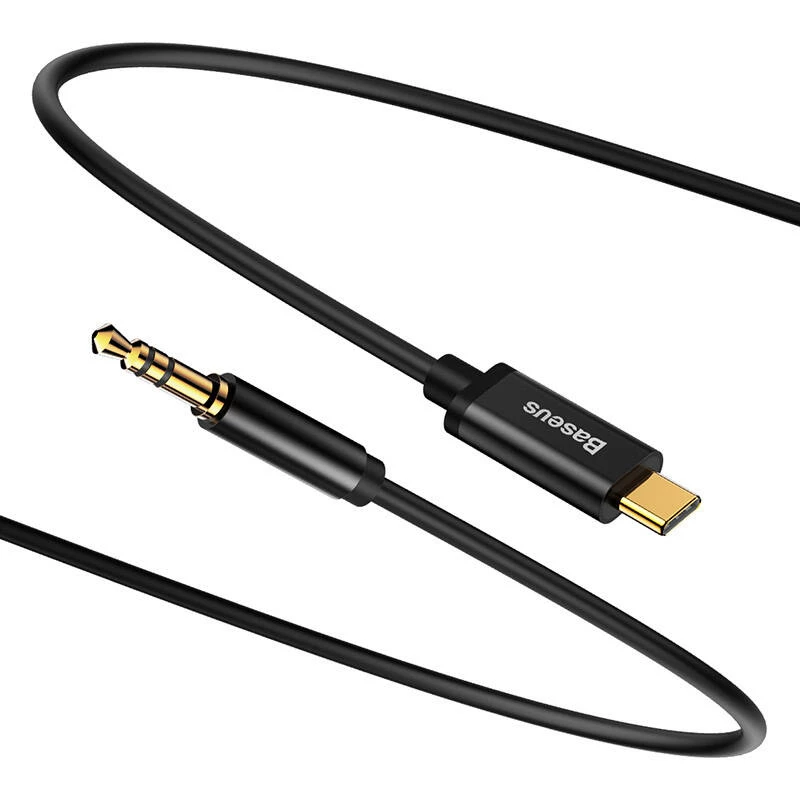 Baseus Yiven Audiokabel USB-C auf Miniklinke 3,5 mm, 1,2 m (Schwarz)