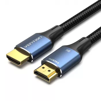 Vention Baumwollgeflochtenes HDMI-A Stecker auf Stecker HD Kabel 8K 5M Blau Aluminiumlegierung Typ