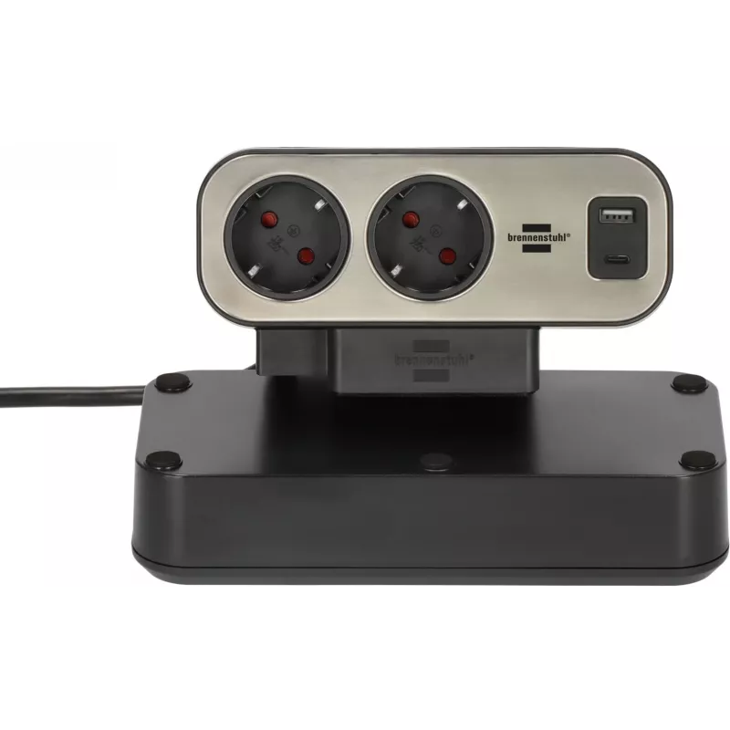 Power Extension Brennenstuhl 1153580210 2m 9 AC Outlets Indoor Schwarz Silber
