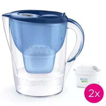 Wasserfilter-Kanne BRITA Marella XL mit 2 MAXTRA PRO blauen Ersatzkartuschen
