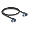 Netzwerkkabel DeLOCK RJ45 Cat.6A S/FTP abgewinkelt 1 m Schwarz