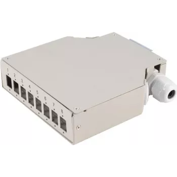 Glasfaser-Verteilerbox ShiverPeaks 07-65011 — 8-Port Metall Hutschiene, Grau