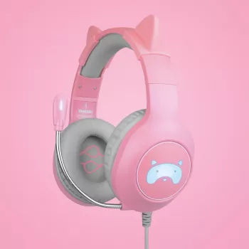 FR-TEC Tanooki Kopfhörer Kabelgebunden Kopfbügel Gaming Grau - Pink (FT2021)