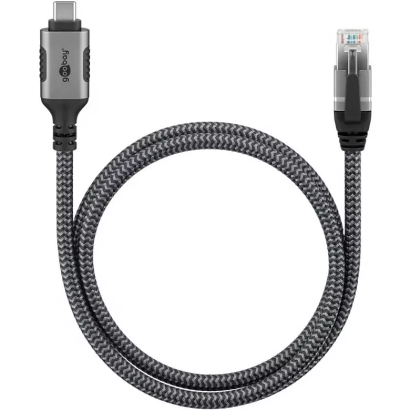 Goobay 70753 USB-C to RJ45 Ethernet CAT 6 Kabel for Stable Wired Internet Connection with Router/Modem/Network Switch/Replaces USB to RJ45 Adapter / 1